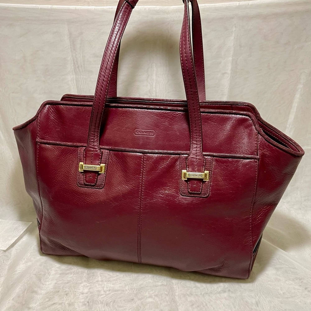 Coach Burgundy Taylor Alexis Leather Shoulder Bag